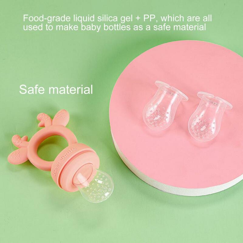 1 Set Food Pacifier with Cover Creative Easy to Carry Infant Chewing Food Nibbler   Fruit Feeder  for Picnic