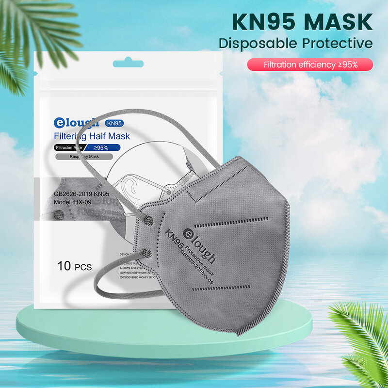 Elough – masque de protection à 5 couches, FPP2, FP2, KN95