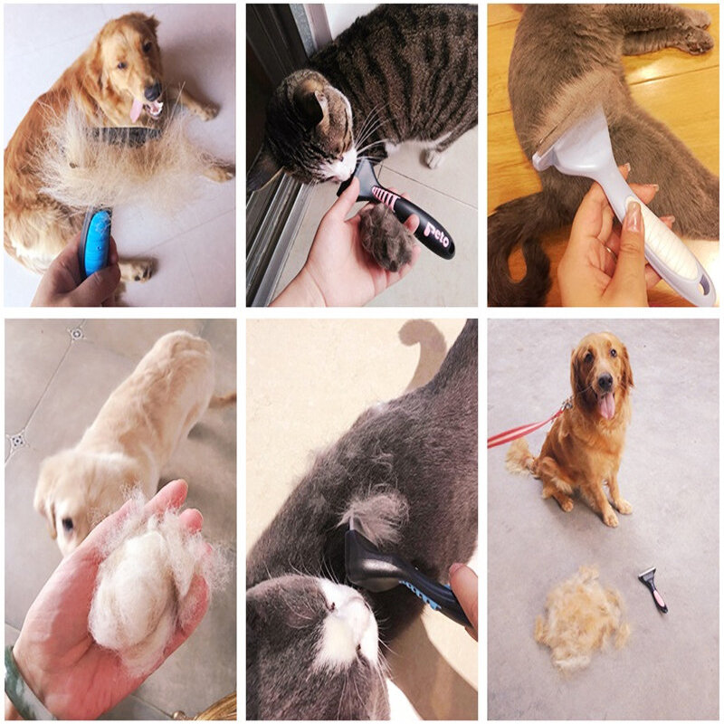 Pet Hair Remover Brush Cat Dog Grooming Comb Hair Finishing Trim Removal Dog Brush Tool Hair Cleaner for Dogs Cats Pet Supplies