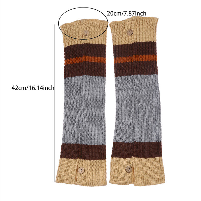 Nova retro perna aquecedores inverno botão abertura americano y2k harajuku menina quente japonês contraste cor pilha de lã de malha meias longas