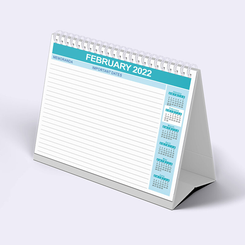 Calendario de escritorio 2022, planificador de mesa colorido con páginas de notas, Sept. 2021-Dec. Calendario de mesa mensual con tapa de pie, 2022