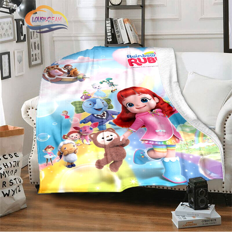 3Dcartoon series Rainbow Ruby Children's blanket Lulu and bear cute blanket Intelligence and adventure blanket Animation blanket