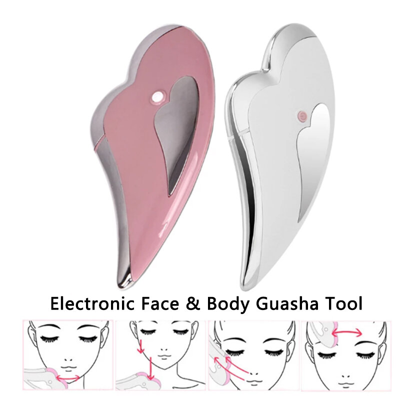電気guasha顔マッサージ微少フェイスリフトスリム二重あご除去瓜沙スキンケア顔のマッサージ昇降装置