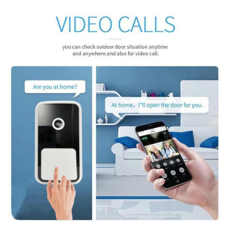 Беспроводной дверной звонок Wi-Fi наружная камера HD дверной звонок для безопасности ночное видение видеодомофон с голосовым изменением для д...