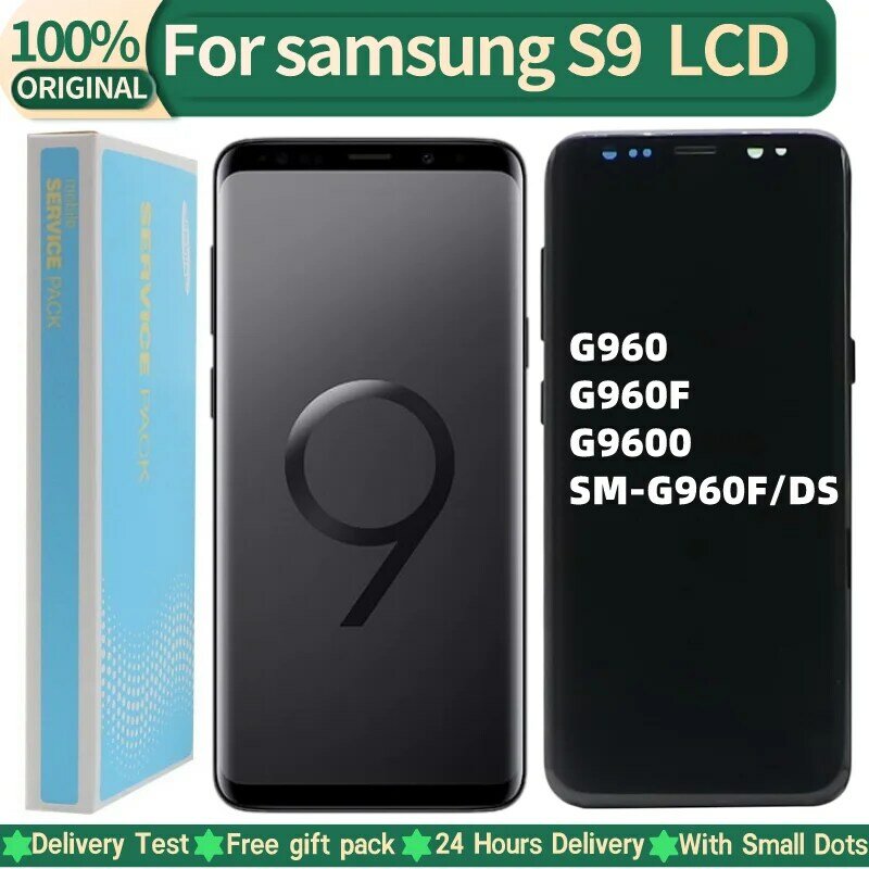 100% Original AMOLED S9 LCD For SAMSUNG Galaxy S9 G960 G960F Display SM-G960F/D LCD Touch Screen Digitizer Replacement With Dots