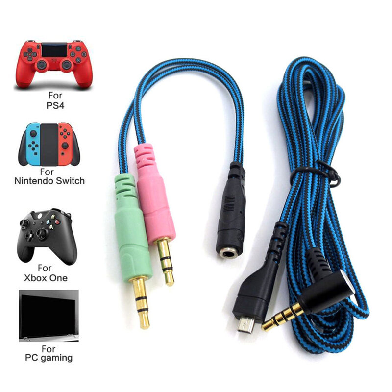 Gaming Headphone Audio Cable Gaming Replacement Headphone Cable for SteelSeries Arctis 3 5 7 Headset Accessories