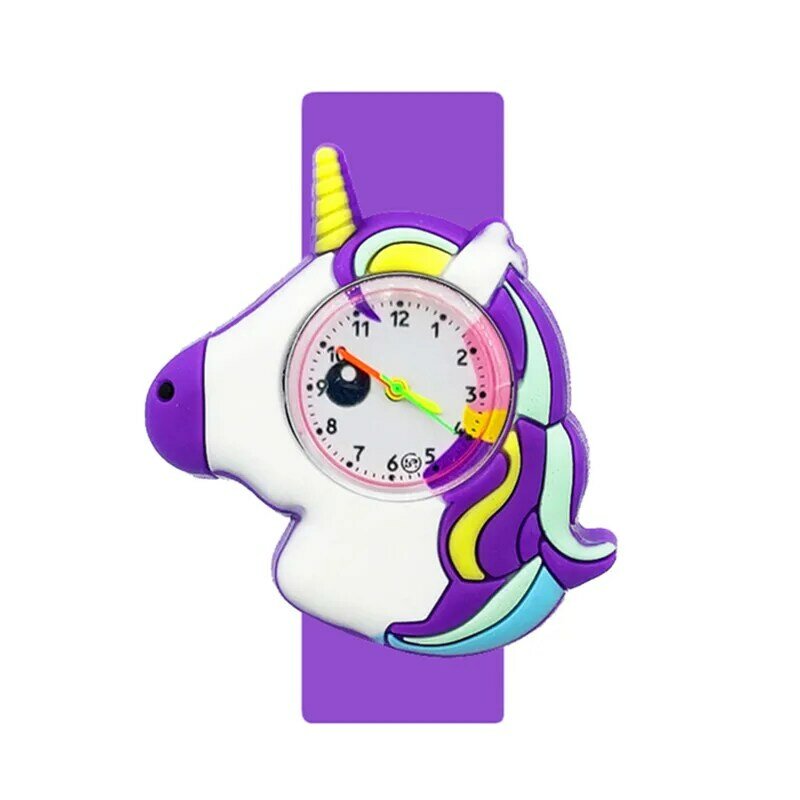 Dropship Cartoon Reloj Farbe Pony Junge Mädchen Uhr Kinder Sport Quarz Klappe Armbanduhr Baby Weihnachten Geschenk Uhr Stunde Reloj Mujer
