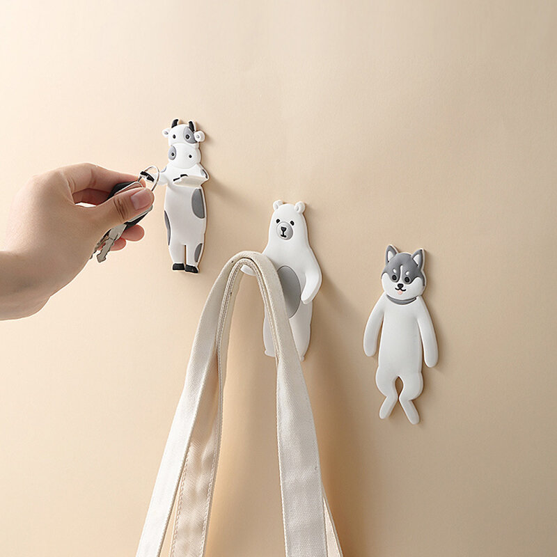 Cute Creative Cat Holder Hook Multifunction Key Umbrella Towel Rack Wall Hanger Hooks for Bathroom Kitchen Shelf Organizer