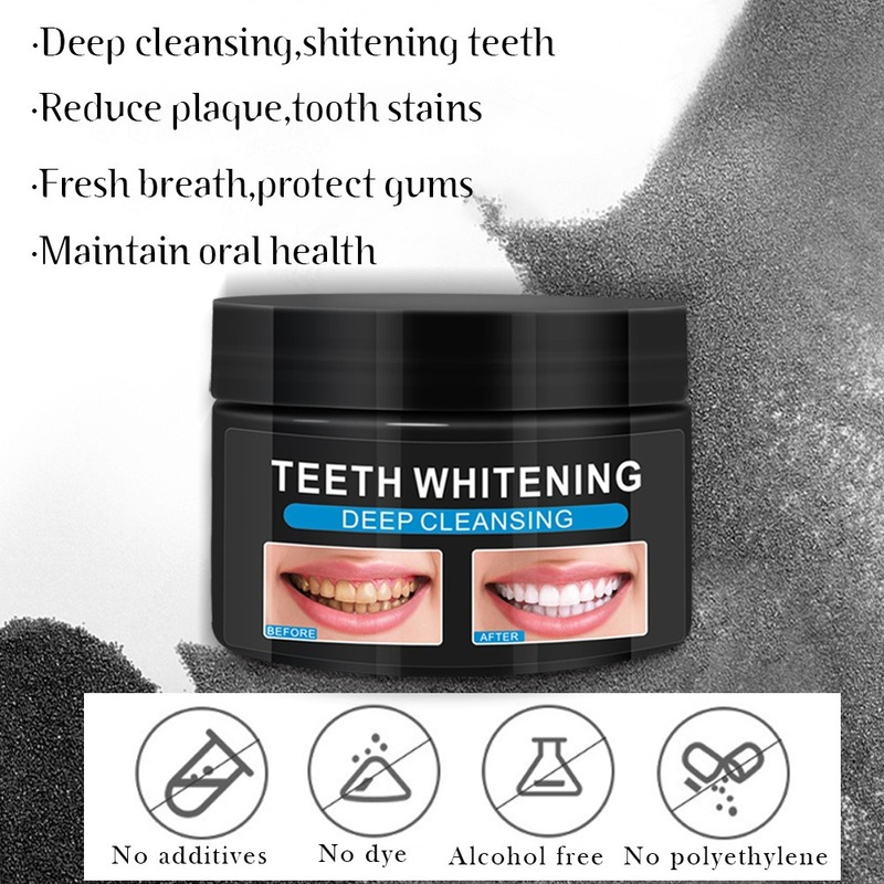 الاستخدام اليومي تبييض الأسنان التحجيم مسحوق نظافة الفم تنظيف التعبئة قسط مسحوق فحم الخيزران المنشط الأسنان البيضاء
