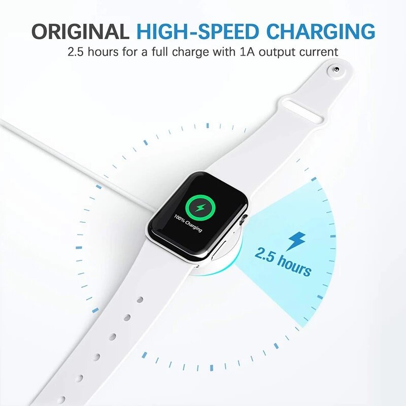 Draagbare Draadloze Oplader Voor Iwatch 6 Se 5 4 Magnetische Charging Dock Station Usb Charger Kabel Voor Apple Horloge Serie 3 2 1