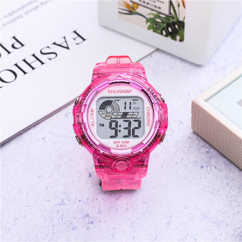 2022 NEW Electronic Watch For Children Color Dial Life Waterproof Multi-function Alarm clock Electronic Watches For Boys Girls