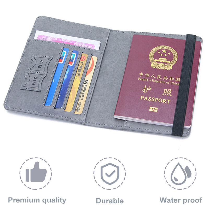 다기능 RFID 신용 카드 보호 커버, 럭셔리 가죽 여행 지갑, 드롭 배송