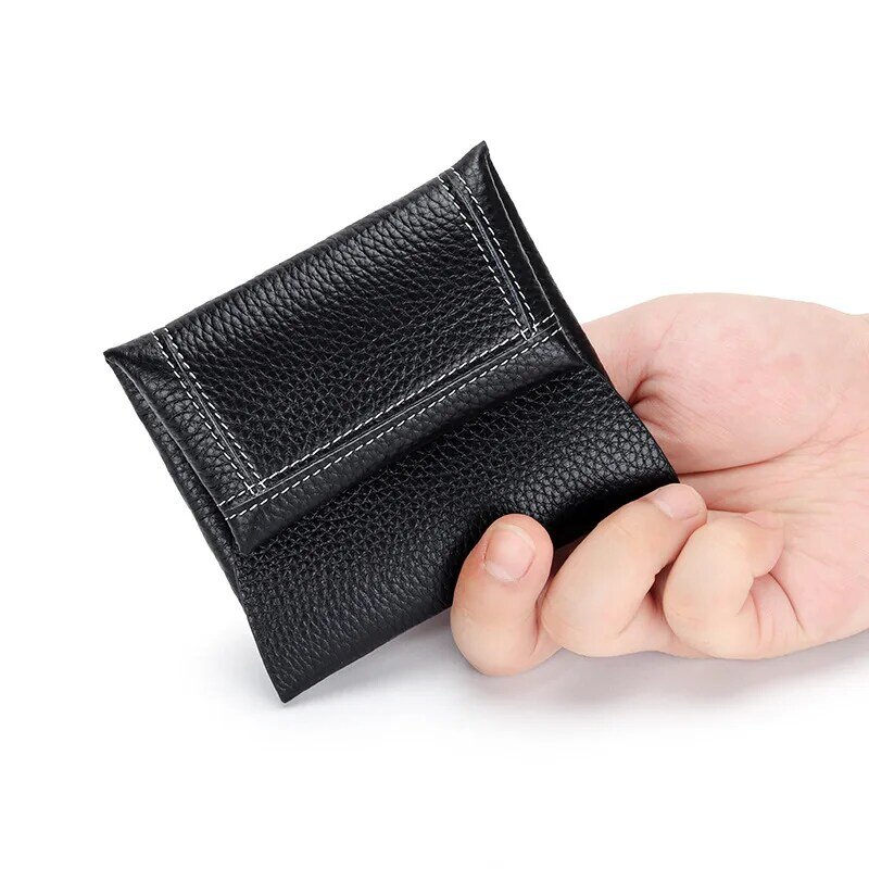 Bolsa de couro genuíno de luxo marca masculina moedas bolsas carteira feminina titular do cartão de crédito titular da moeda & id feminino organizador saco