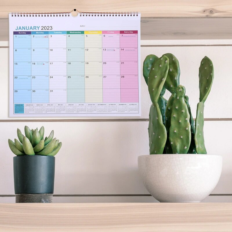 Календарь Настенный ежемесячный 2023 подвесной планировщик 2022 офисный расписание на год академический вертикальный план Блокнот рабочее ра...