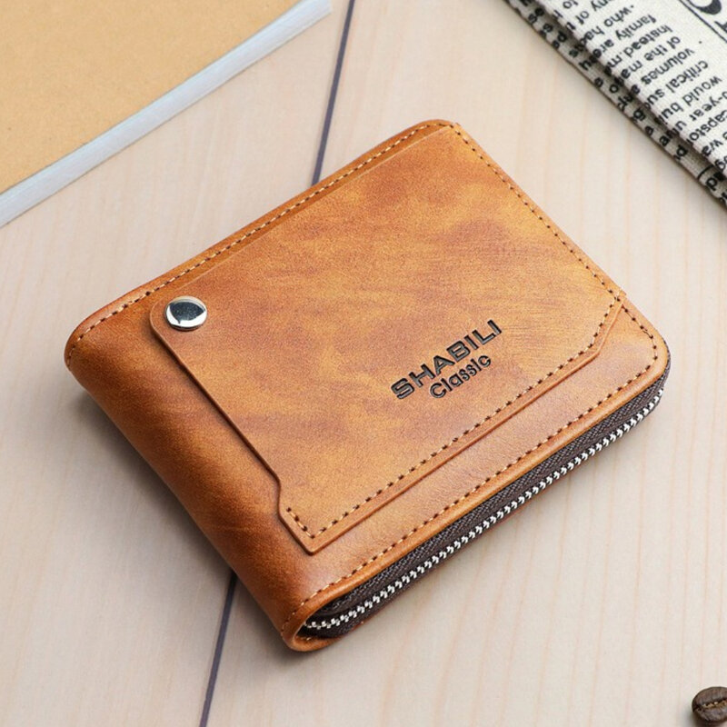 New Men Wallet Casual Male Walet Coin Pocket short zipper multifunction purse Small Wallet Card Holder 2022 carteiras masculina