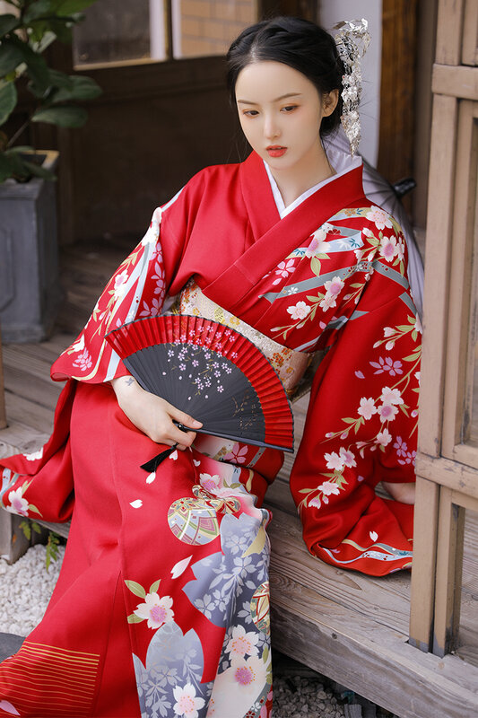 Cárdigan Kimono Sexy para mujer, de estilo japonés ropa Vintage, Cosplay Floral, Yukata japonés, ropa de Festival de fotografía femenina