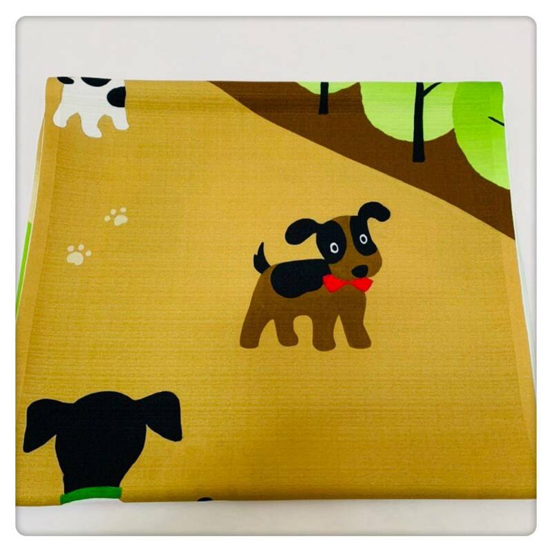 Занавеска в японском стиле, гобелен для украшения дома, 33,5 дюйма X 59 дюймов (семейство счастливых собак)