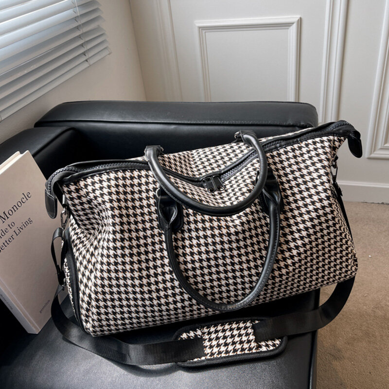 YILIAN 2022 new men's luxury woolen fabric designer travel bag High quality leather waterproof large capacity suitcase men's bag