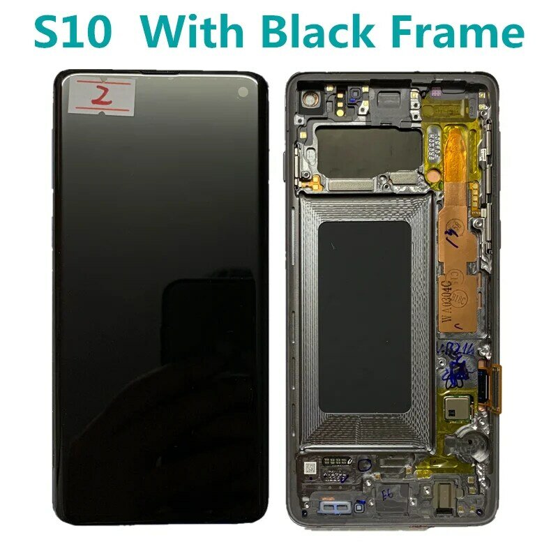 Original Super AMOLED display touch screen For Samsung Galaxy S10 G973F S10+ G975F S10PLUS G975U lcd display With Frame screen