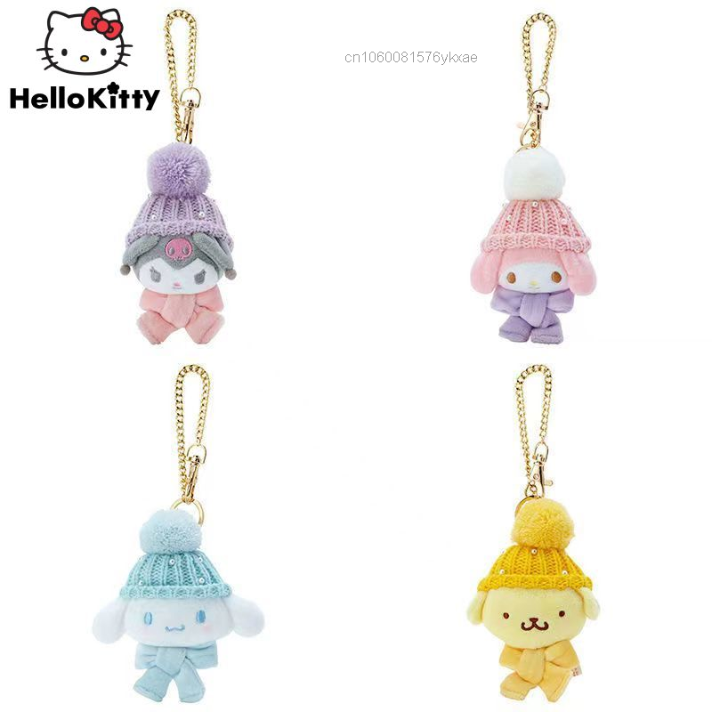 Sanrio Kuromi Hello Kitty Sleutelhanger Anime Pluche Figuur Cinnamoroll My Melody Kawaii Pop Tas Hanger Accessoires Decor Leuke Speelgoed
