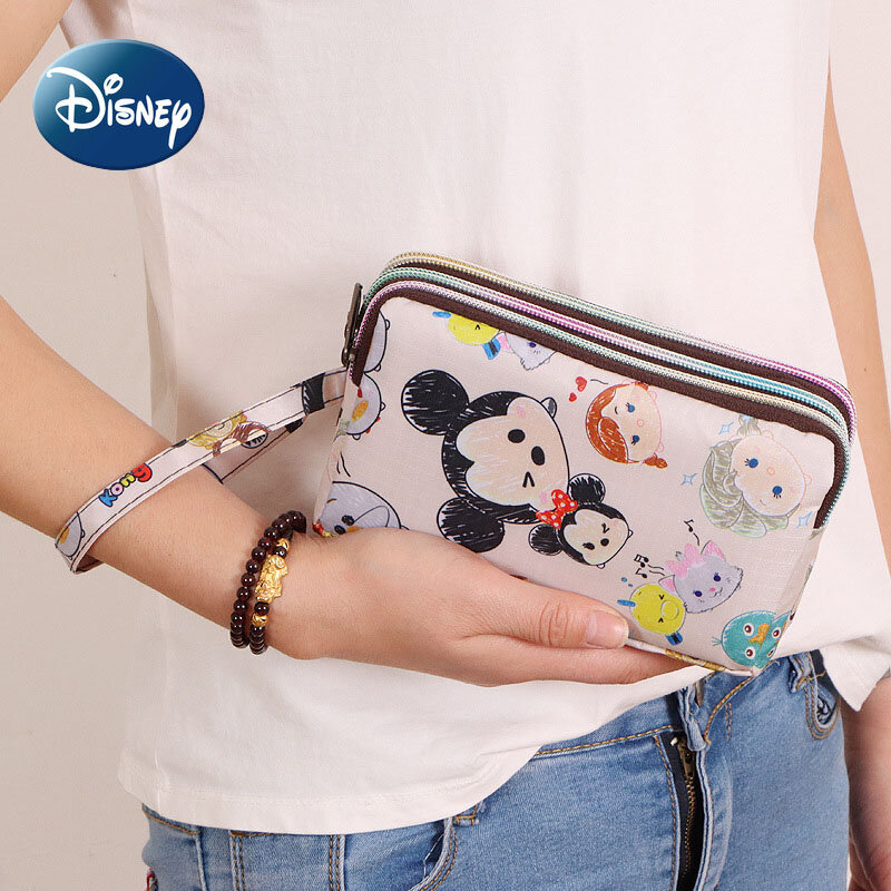 Portafoglio da donna nuovo cartone animato Disney portamonete da donna lungo di marca di lusso borsa per cellulare con frizione di tendenza di grande capacità