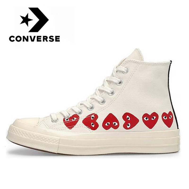 الأصلي Converse 1970s الأبيض CDG عالية الرجال والنساء محايد خفيفة الوزن التزلج أحذية رياضية الترفيه اليومي حذاء قماش مسطح