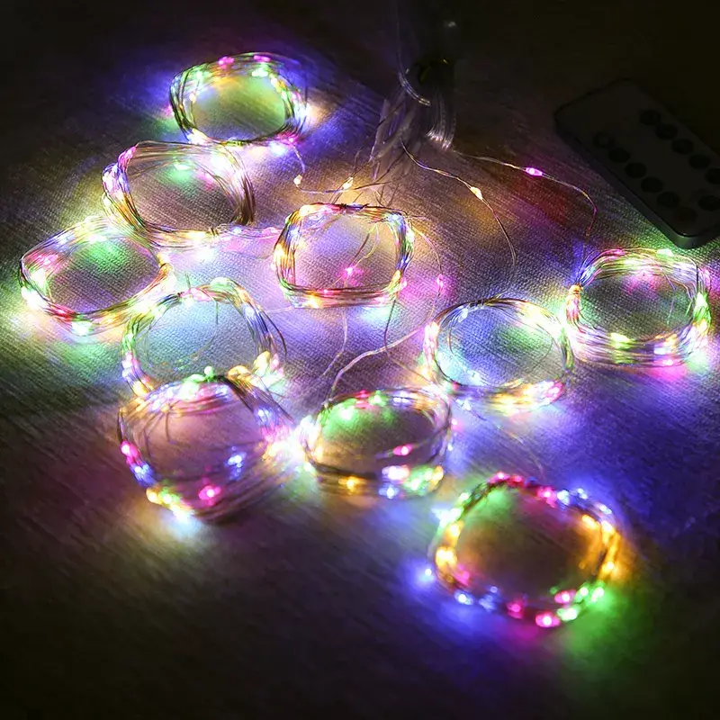 Guirnalda de luces LED con USB, cortina con Control remoto para ventana, decoraciones navideñas para la habitación del hogar, Kerst, 3M