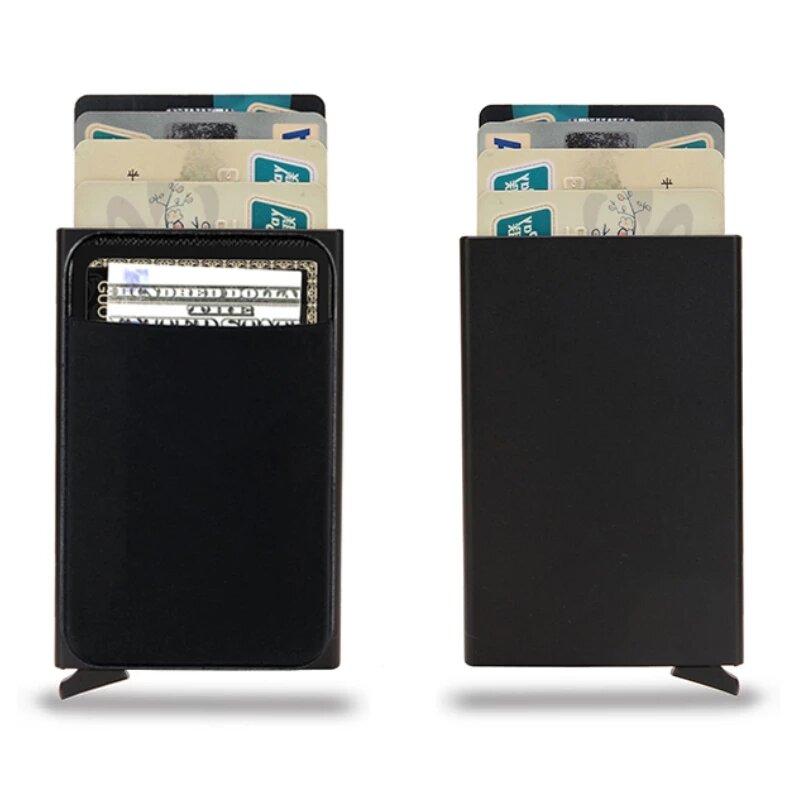 Rfid ป้องกันการโจรกรรมโลหะ Bank ID ธุรกิจกล่องใส่บัตรขนาดเล็ก Slim Mini สมาร์ทผู้หญิงกระเป๋าสตางค์กระเ...