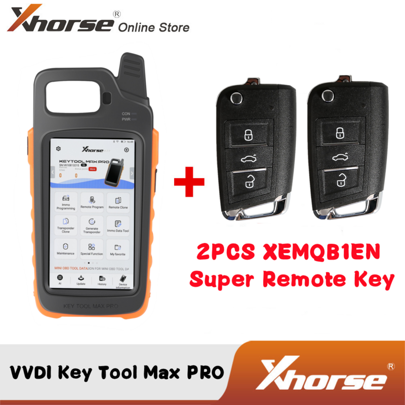 Xhorse Ferramenta Chave VVDI Max Pro, Combina Funções, Mini, OBD, Adiciona Tensão e Vazamento