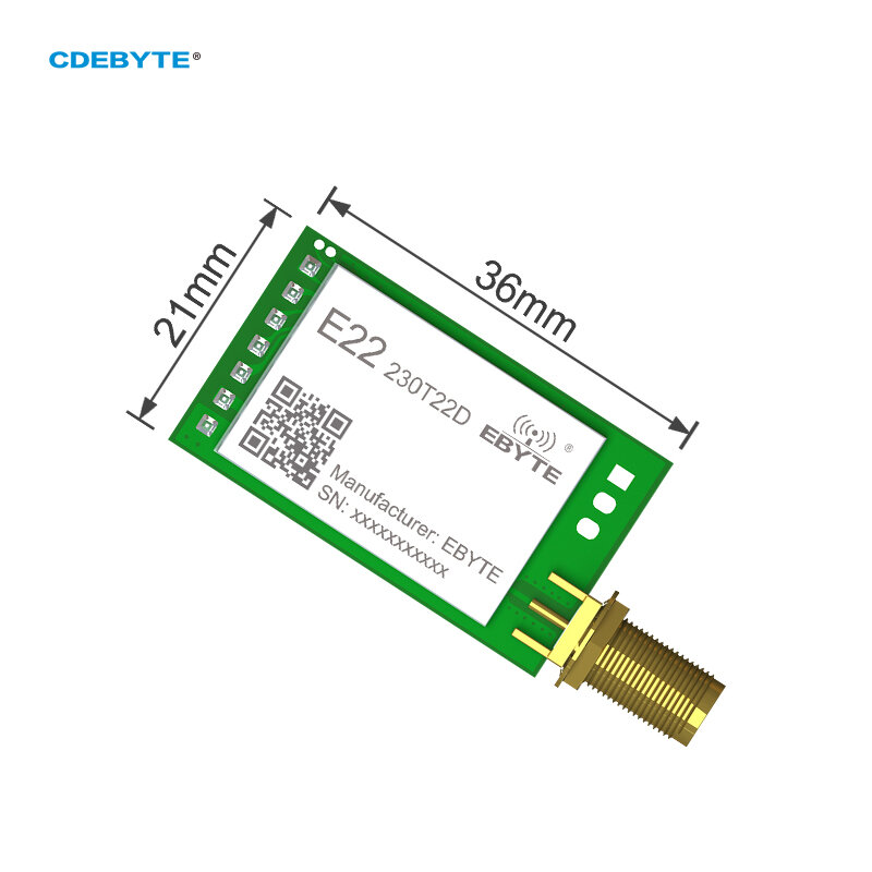 CDEBYTE SX1262 LoRa 무선 RF 모듈 장거리 5km E22-230T22D 22dBm 230MHz IoT UART 무선 주파수 TTL SMA-K 안테나 DIP