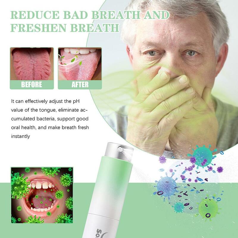 8 مللي شقوق اللسان الإغاثة رذاذ التنفس المعطر رذاذ ينظم صحة الفم النعناع نكهة الطبيعية جوهر الفم الرعاية الصحية