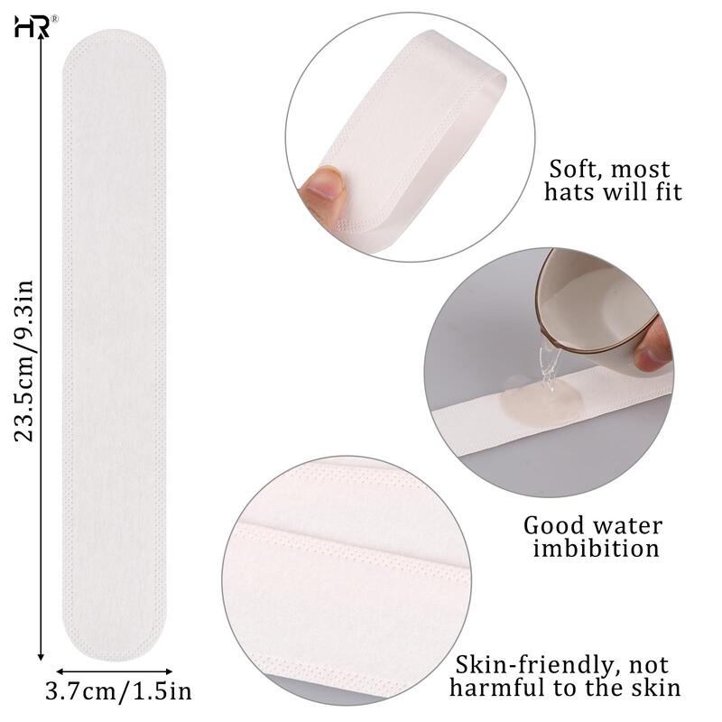 20pc white Disposable Self-Adhesive Sweat Pad T-shirt Collar Hat Anti-perspiration Pad T-Shirt Neck Collar Hat Absorbent Sticker