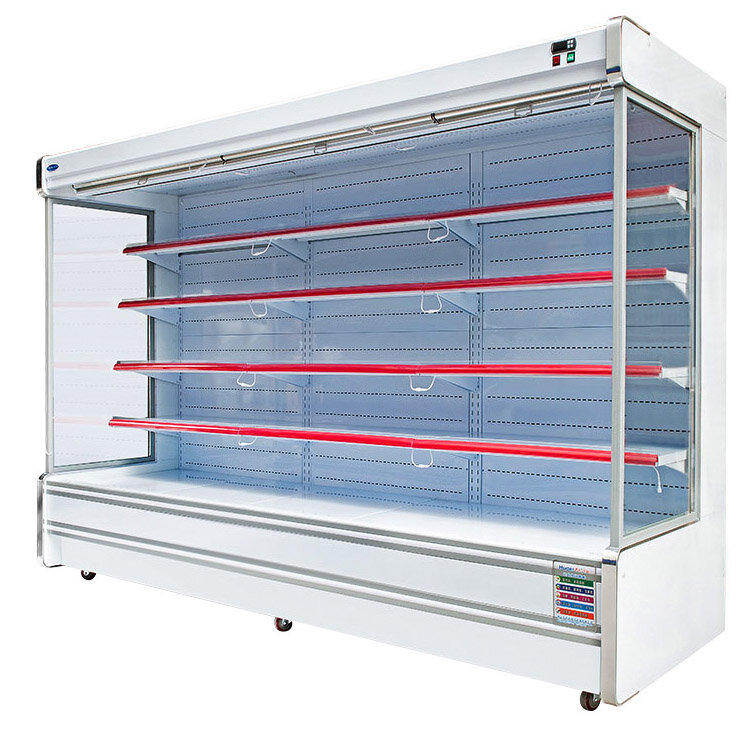 Equipamento de refrigeração de guangzhou pment carne fresco-mantendo armário supermercado exibição geladeira comercial congelador vertical
