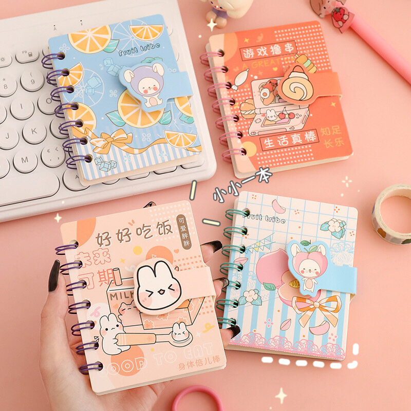 การ์ตูนเกาหลี Mini PocketBook น่ารัก Coil หนังสือแบบพกพา Notepad Memo โน้ตบุ๊คสำหรับนักศึกษาสำนักงาน Simple Journal Gift
