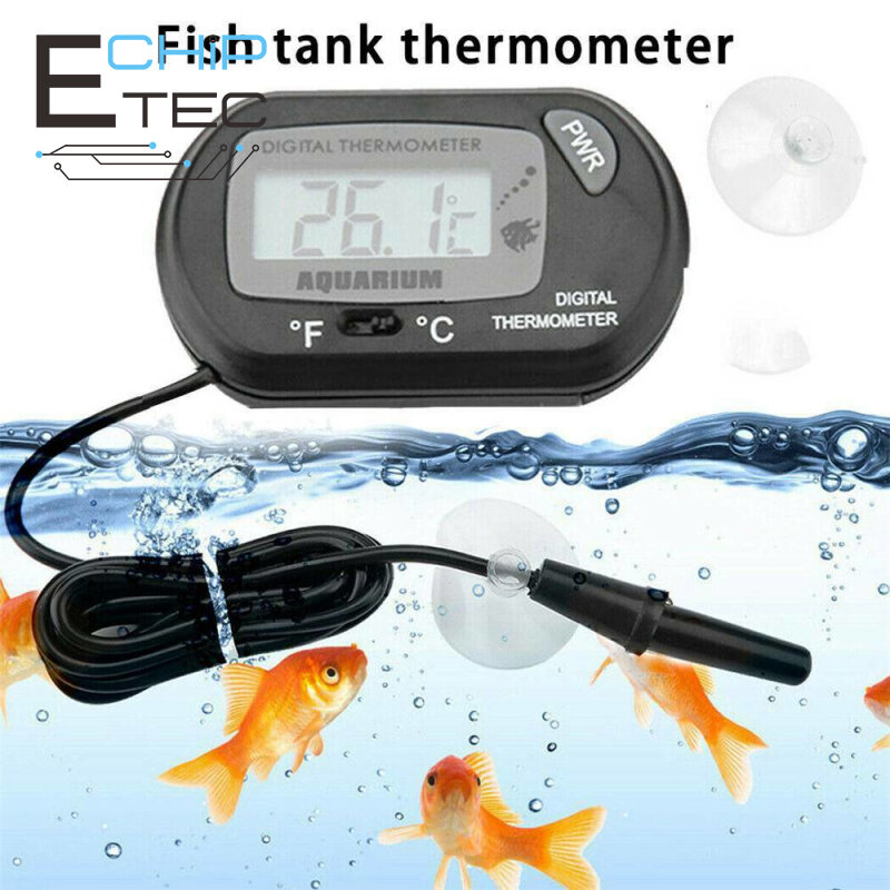 Lcd digital termômetro higrômetro medidor de umidade temperatura com sonda para o veículo réptil terrário tanque peixes geladeira