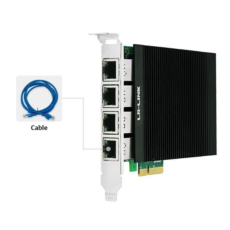 LR-LINK 2005PT Gigabit Ethernet Quad-Port อุตสาหกรรมการประยุกต์ใช้ PCI-E การ์ดเครือข่ายอะแดปเตอร์เครือข่าย Intel I350 Nic