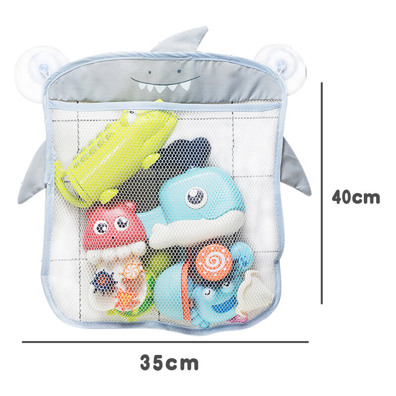Bolsas duraderas para juguetes de baño de animales de dibujos animados para bebé, bolsa de almacenamiento de red de malla de rana de pato, ventosas fuertes para niños, 1 unidad