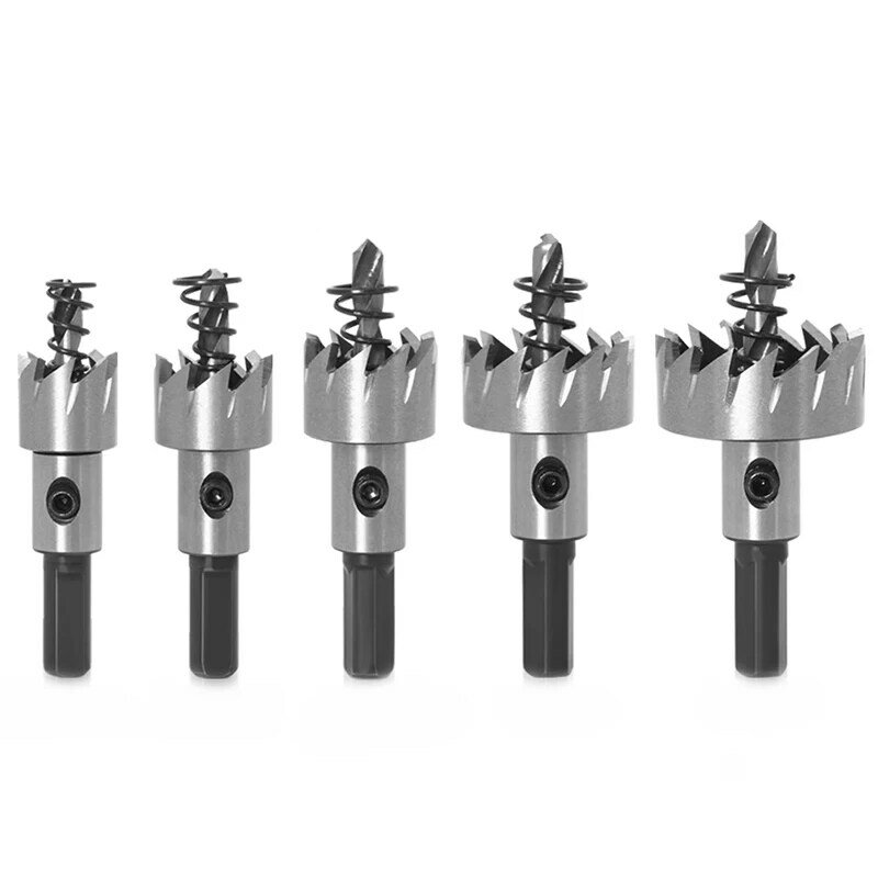 16/18.5/20/25/30mm 5pcs  Carbide Tip HSS Drill Bit Hole Saw Set Stainless Steel Metal Alloy Punch Hole  Woodworking Tools