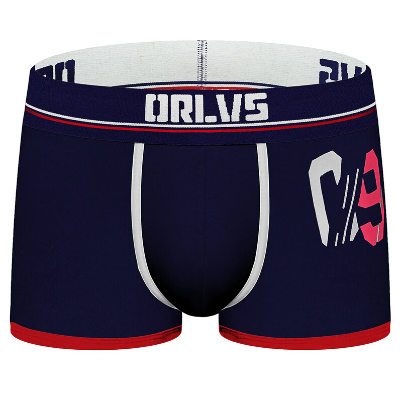ORLVS-bóxer de algodón suave para hombre, ropa interior Sexy, calzoncillos cómodos, Cueca