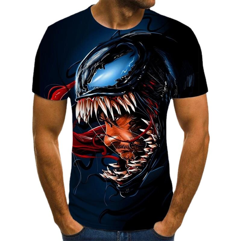 2022newVenom Graphic T-Shirt Men And Women 3D Printing Casual Round Neck Short-Sleeved Male T-Shirt Streetwear Summer Tops Tees