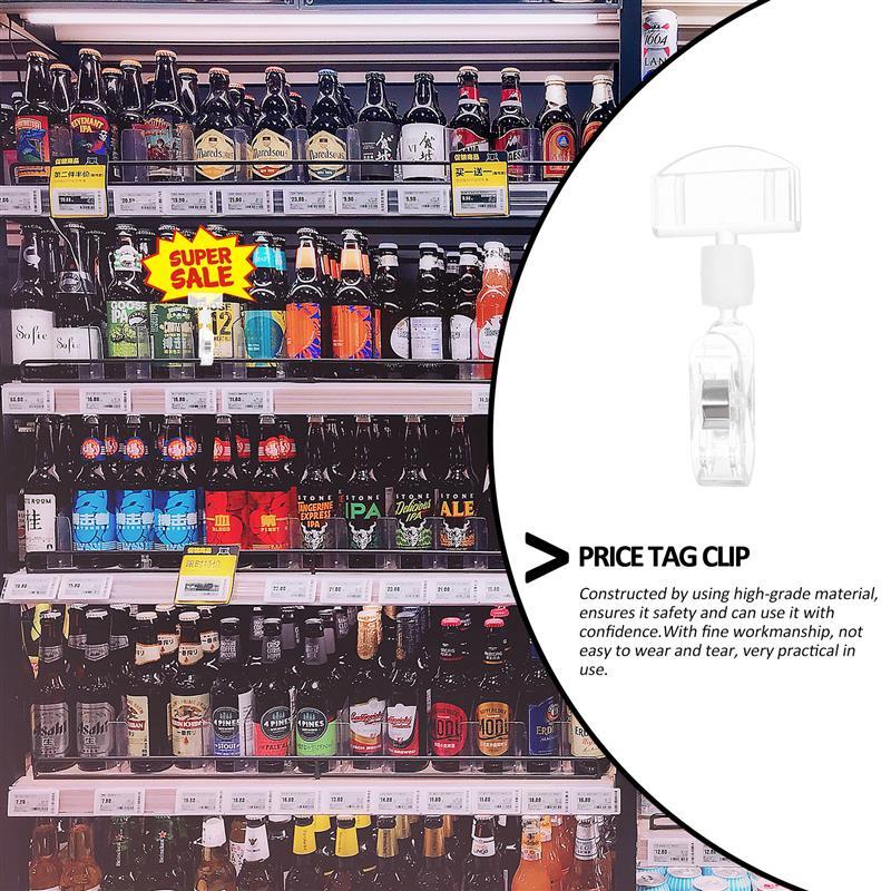 10 pçs boa qualidade pop claro plástico sinal de cartão de papel exibição preço etiqueta promoção clipes suportes no supermercado varejo