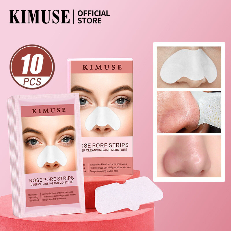 10pcs Tear-Off Blackhead Removal Nose Strips Pore Cleansing Stickers Blackheads Pimple Removal Clean Pores Nose Strips