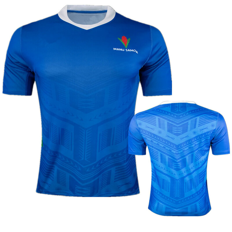 Nieuwe Samoa Rugby Jersey T-shirt 2023 Samoa Thuis Test Rugby Overhemd Truien Aangepaste Naam Big Size 4xl 5xl