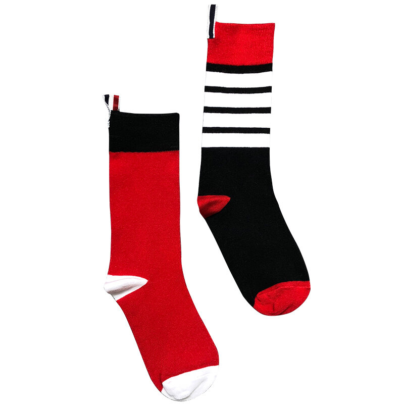 TB THOM Cotton Breathable Mid Tube Socks Luxury Brand Skateboard Socks Hip Hop Style Soft 3Pairs/box Long Socks for Women Men