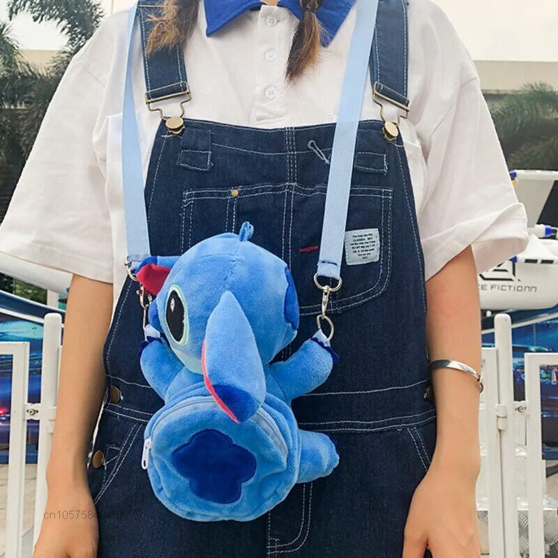 Disney Cartoon Stich Nette Taschen Blau Umhängetasche Y2k Mädchen Jungen Plüsch Puppe Geldbörsen Frauen Brieftasche Tasche Luxus Handtasche Lolita tasche