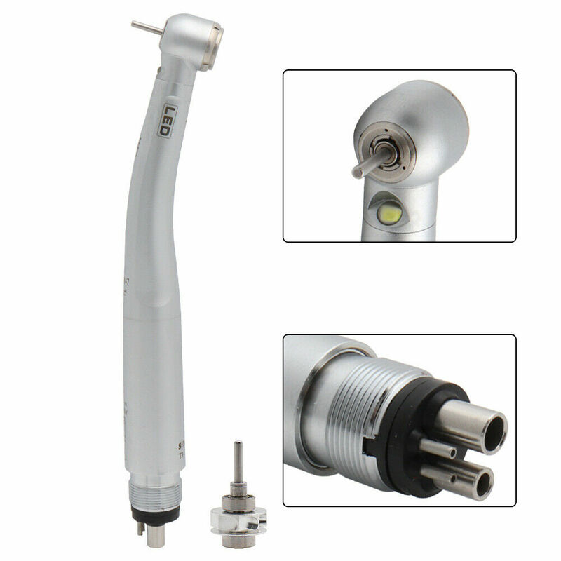 Dentais led handpiece integrar e-gerador de alta velocidade cerâmica rolamento padrão cabeça botão 4 spray água b2 m4 autoclavable