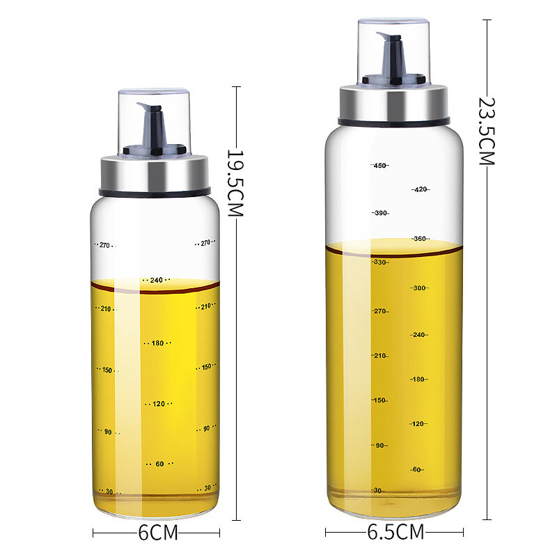 300/600Ml Glas Cruet Olie Flessen Dispenser Jus Boten Creative Lekvrije Olie Azijn Fles Saus Container pot Keuken Gereedschap