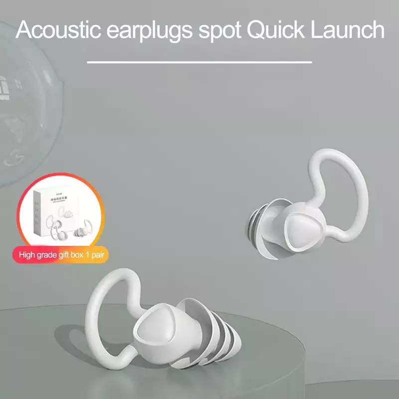 Bouchons d'oreille en Silicone souple, 1 paires/ensemble, bouchons d'oreille professionnels anti-ronflement, sans cordons, confortables, en mousse souple