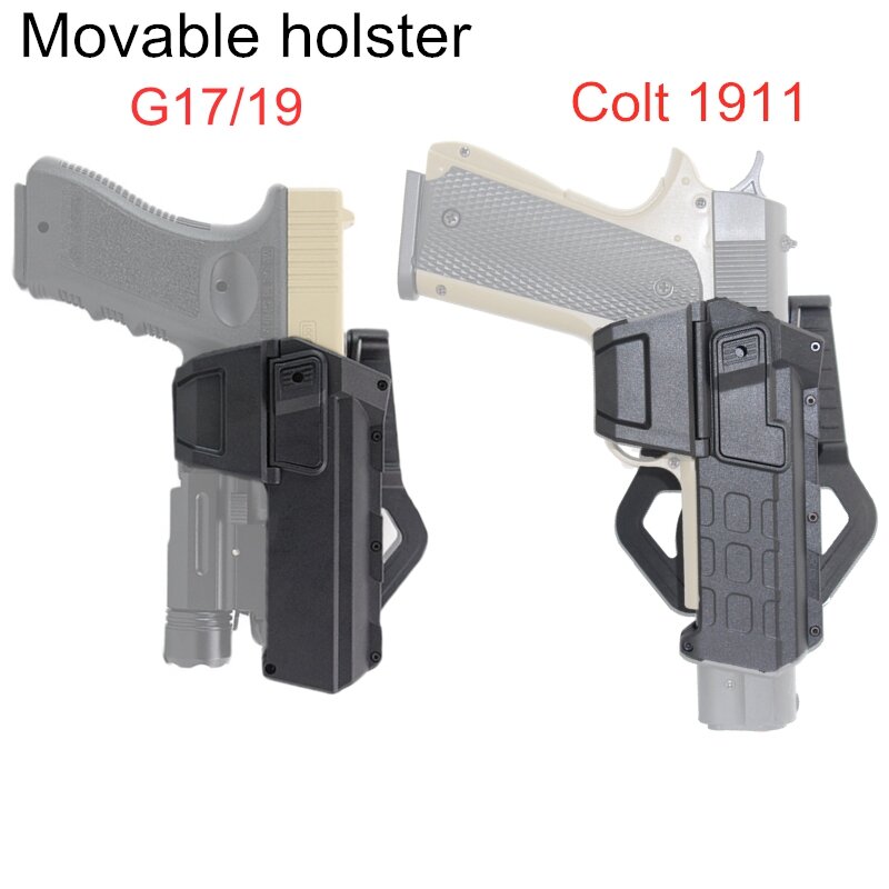 Airsoft tático 1911 pistola coldre para glock 17 22 arma coldre com lanterna laser 1911 móvel caso arma