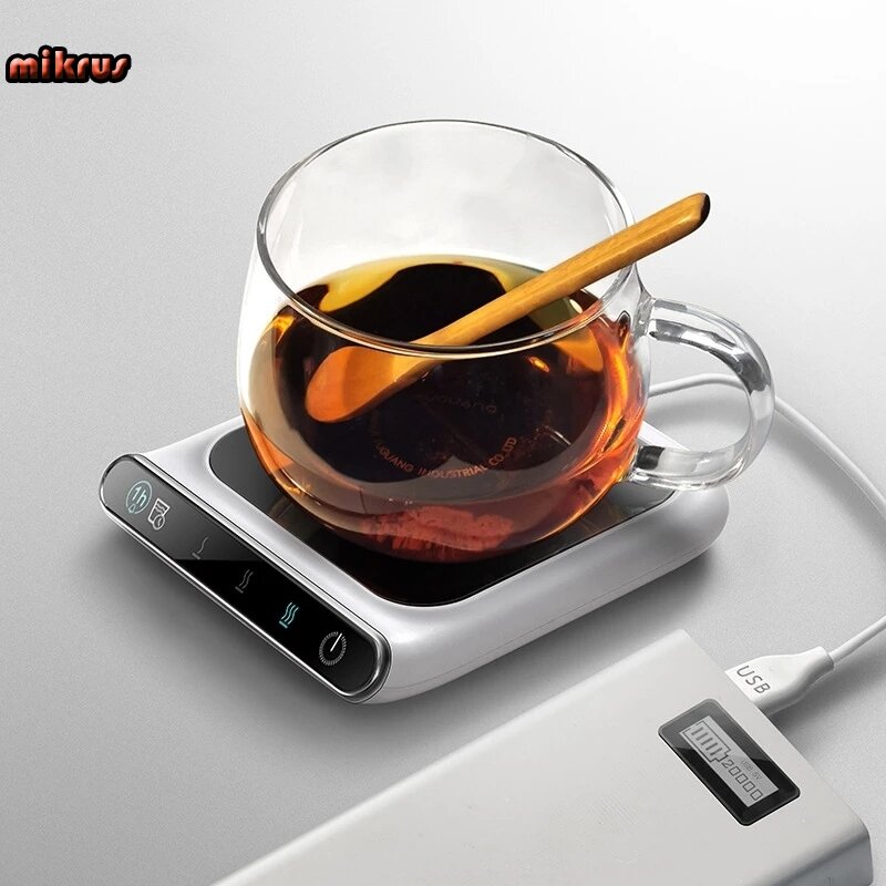 Новая портативная кофейная кружка с USB, подогреватель для чашки для офиса, для использования дома и офиса, умный электрический подогревател...